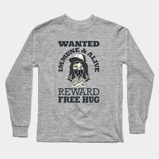 Wanted Social Distancing Free Hug Cool Streetgang Design Long Sleeve T-Shirt